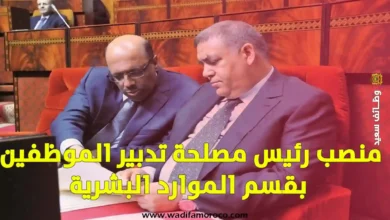 توظيف رئيس مصلحة تدبير الموظفين بقسم الموارد البشرية 2024