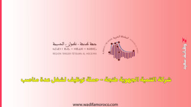 شركة التنمية الجهوية طنجة - حملة توظيف لشغل عدة مناصب