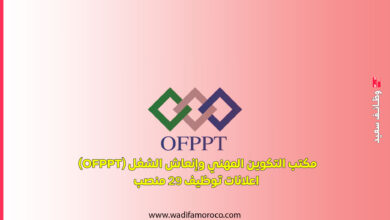 مكتب التكوين المهني وإنعاش الشغل (OFPPT) اعلانات توظيف 29 منصب