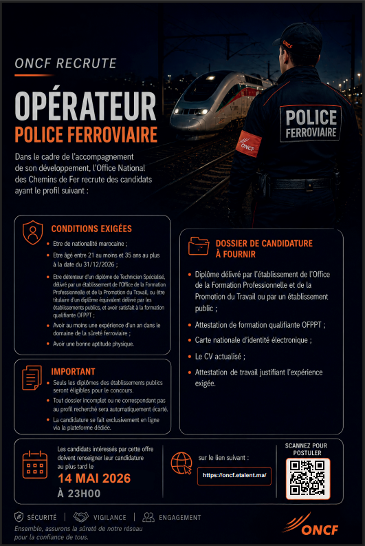 توظيف 25 عامل الشرطة السككية